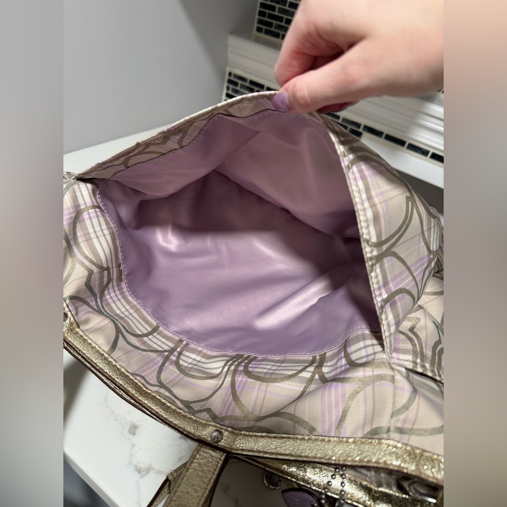 Coach Tartan Plaid Signature Diaper Bag Tote - Picture 8 of 14